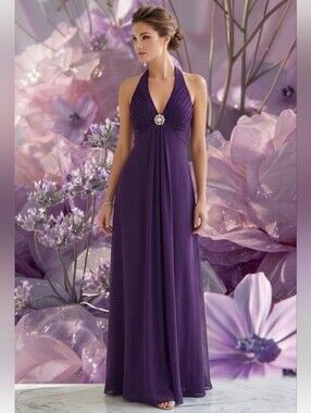Pretty Maids Purple Halter Gown